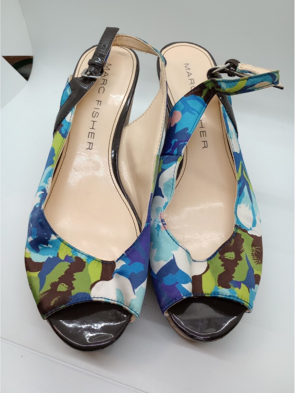 Marc Fisher Women's Wedge Sandals Open Toe 8 1/2 M Multicolor 204